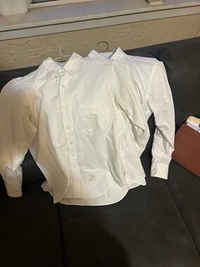 Thom Browne white Oxford shirt lot size 3 L Large lot heavy cotton dress shirt